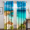 Shoreline Highway Blue Sky White Clouds Scenic Curtains 2 Panel Free Shipping Modern Living Room Bedroom Home Decor Curtains