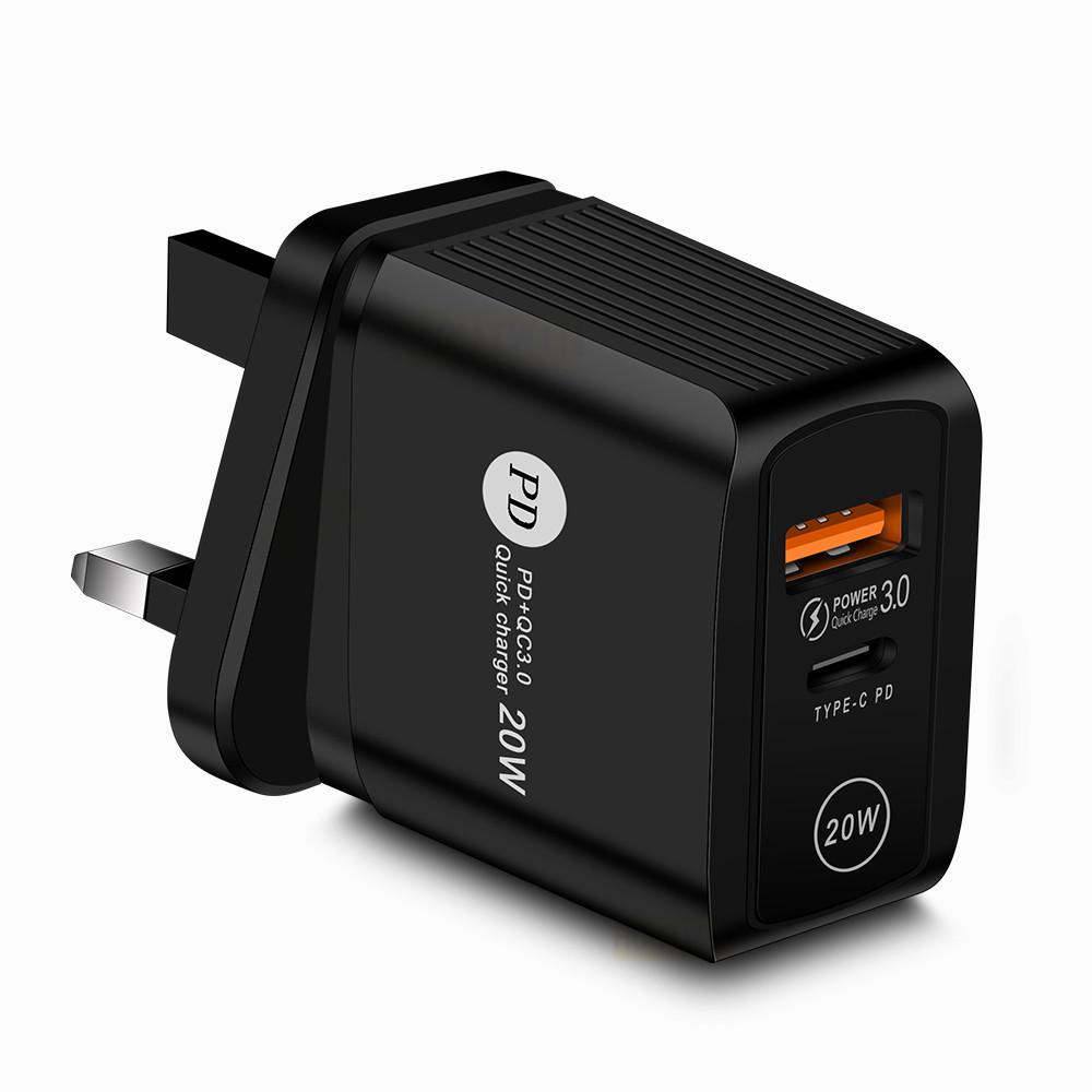 QC3.0+PD20W Mobile Fast Charger - EU/UK Plug