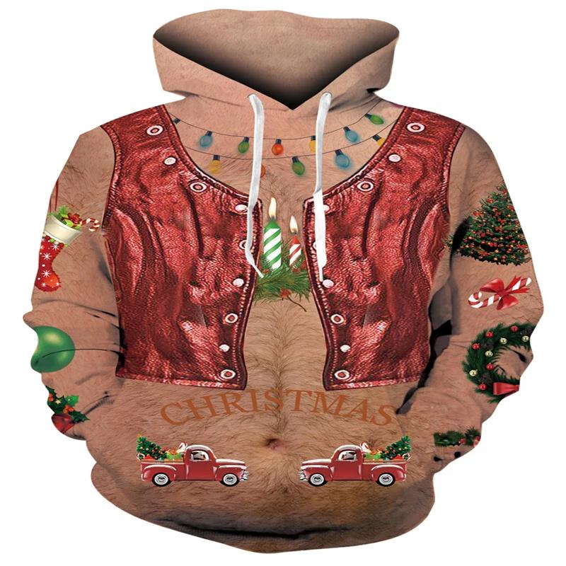 

Рождественская спортивная одежда с 3D-печатью, женская повседневная мода, свитшот с круглым вырезом, мужской топ с длинным рукавом, свободный свитер большого размера L