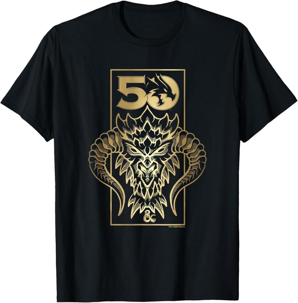 Dungeons & Dragons 50th Anniversary Gold Felldrake Logo T-Shirt Unisex T-Shirt S