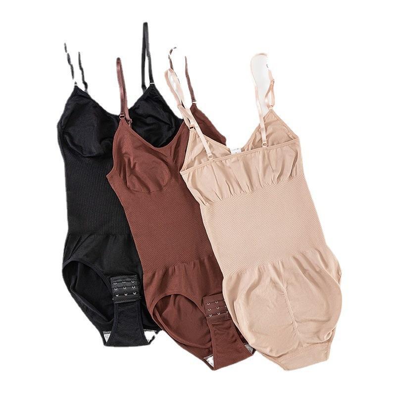 Einteilige Shapewear für Frauen: Bauchkontrollhose mit Schrittöffnung, taillenformenden und gesäßhebenden Bändern, formgebender Dreiecks-BH