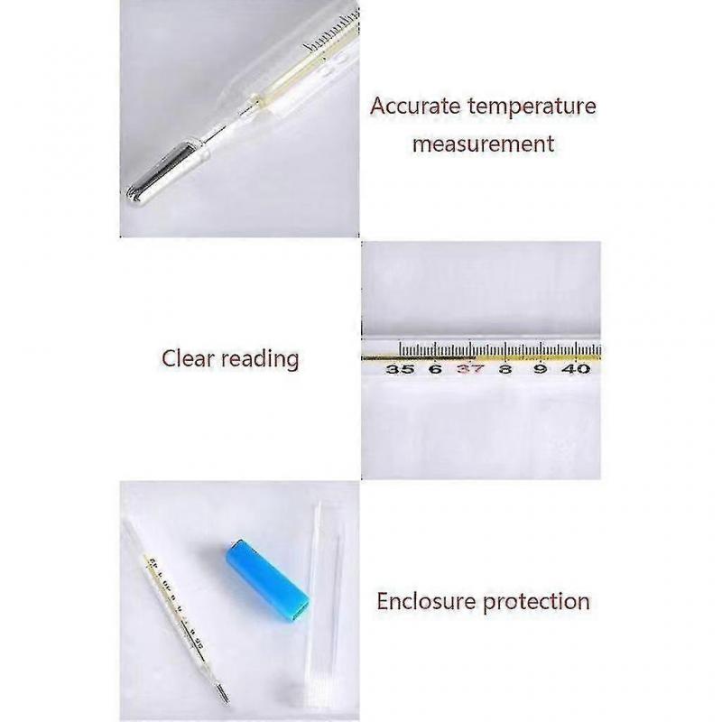 Klinisches Oralthermometer für Erwachsene, Glasdesign 35-42℃ 2 Stück