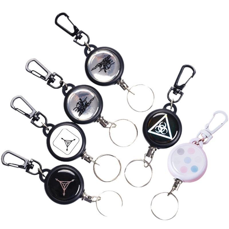 High-Rebound Retractable Steel Keychain: Outdoor Anti-Lost Easy Clip