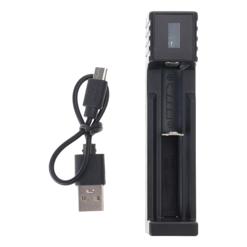 1/2 Slot Charging Adapter Rechargeable Battery for 18650 3.7V Battery USB Fast Charging with LED Status Display for Travel