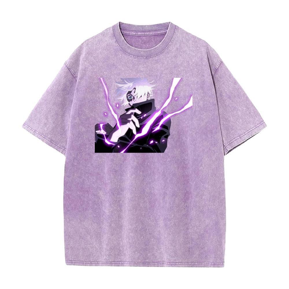 Tricou Anime Jujutsu Kaisen Spălat Gojo Satoru Tricou Grafic Cool Bărbați Casual Tricouri Manga Harajuku Bumbac Bărbați Topuri Vintage