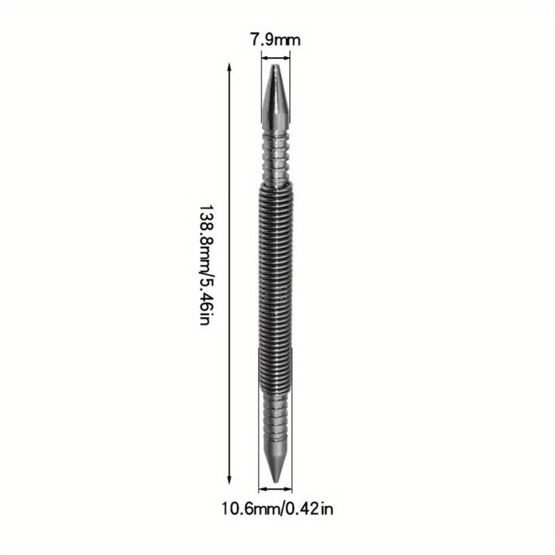 1pc Spring Tool Hammerless Nail Set Center Holes Punch Spring Loaded Marking Metal Woodwork Drill Bit Door Pin Removal Tool
