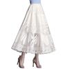 Trendy Lace Trim Long Maxi Skirt, Slimming Effect Mesh Fairy Ruffles Dress