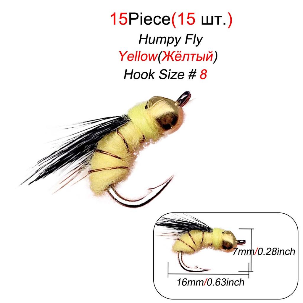 5/10/15/20/25 szt. Przynęta wędkarska #8 Muchy Humpy Sucha mucha Przynęta imitująca owada do połowu pstrągów