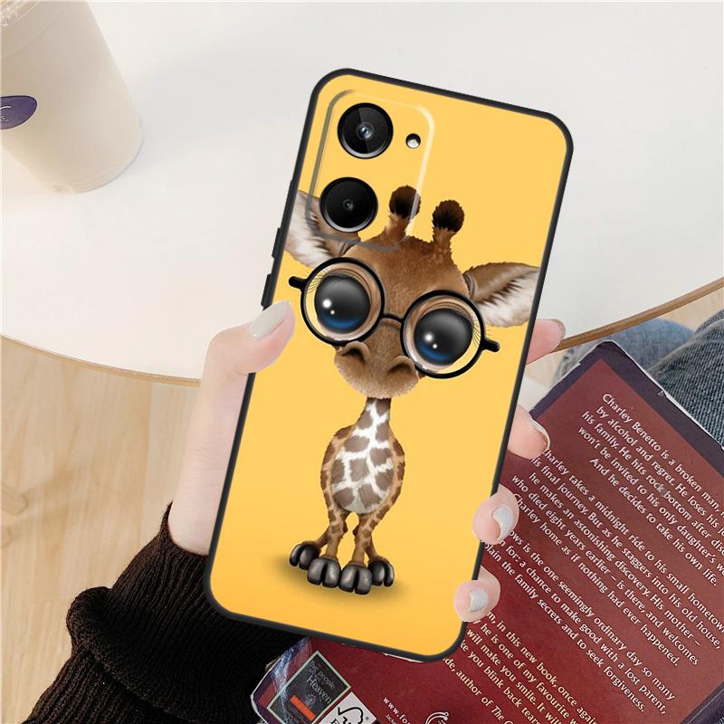Cute Cartoon Animal Giraffe Case For Realme GT 6 6T 5 GT7 Pro 10 11 12 13 14 Pro Plus C53 C51 C21Y C25S C55 C67 C61 C75
