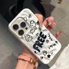 INS Free Simple Graffiti Phone Case for IPhone 17 16 15 14 13 12 11 Pro Max 17Air Elegant Wrinkled Silicone Soft Cover Funda