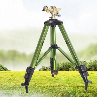 Heavy-Duty Brass Impact Sprinkler On Tripod Base, 360 Degree, 50 Feet Large Area Coverage Yard Sprinkler, Adjustable Water Sprinkler3/4 Inch Connector