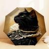 1pc Cat Portrait Automatic Folding Umbrella, Heavy Duty 8 Rib Iron Frame,  Suitable for Travel, Daily Use, Birthday, Decor Gift M0104071