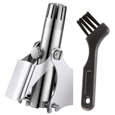 Tagliacapelli per naso da uomo a lama tonda manuale Bocca in acciaio inossidabile Mini portatile Tagliacapelli per naso sopracciglio Lavabile Rasoio per rasoio