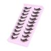 Cat Eye False Eyelashes 10 Pairs Fluffy Faux Mink Natural Volume Lashes Easy to Remove for New Learners