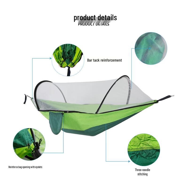 Automatic Pop-Up Camping Hammock with Mosquito Net