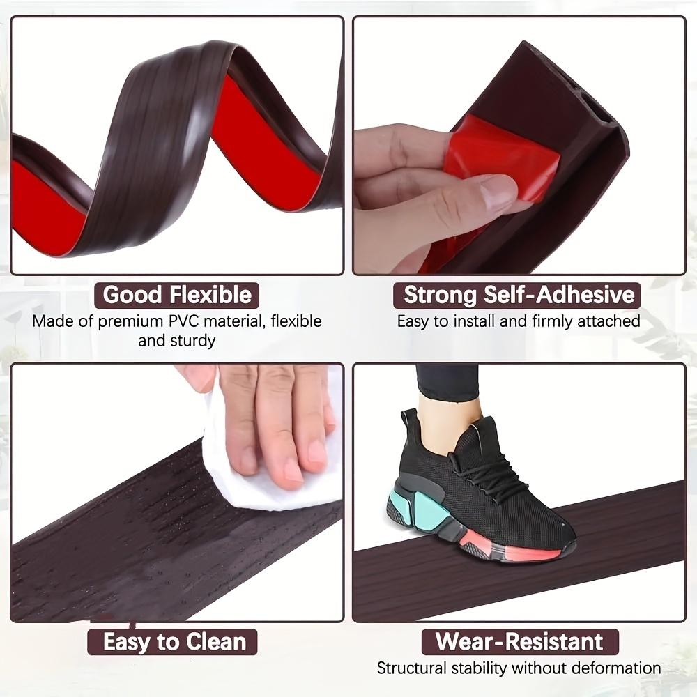1pc 7cm/2.75in Self-adhesive PVC Floor Transition Strip, Household Threshold Ramp, Suitable for Doorways, Edge Decoration