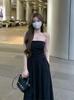 Spice Girl Pleated Tube Top Dress Women's Fashion Temperament a Word Skirt Waist and Thin