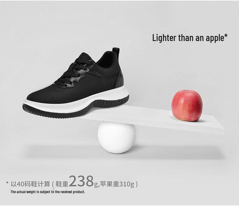 Men's 8CM Height Boost Casual Shoes - Breathable Mesh, Lightweight, Shock-Absorbing, Dad Style for Autumn