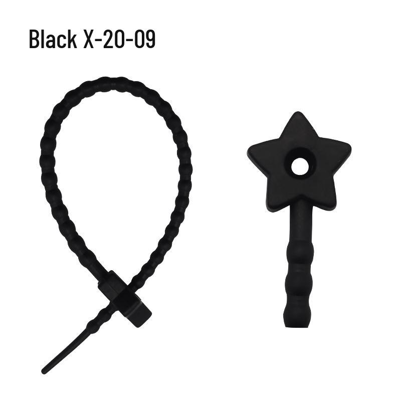 Multicolor TPR Silicone Zip Ties: Elastic Self-Locking, Reusable Cable Organizers & Keychain Pendants.