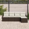 Ensemble de Sofa de Jardin vidaXL 5 pièces avec Coussins en Poly Rattan Marron, Sofa de Jardin 2 places vidaXL 3354327