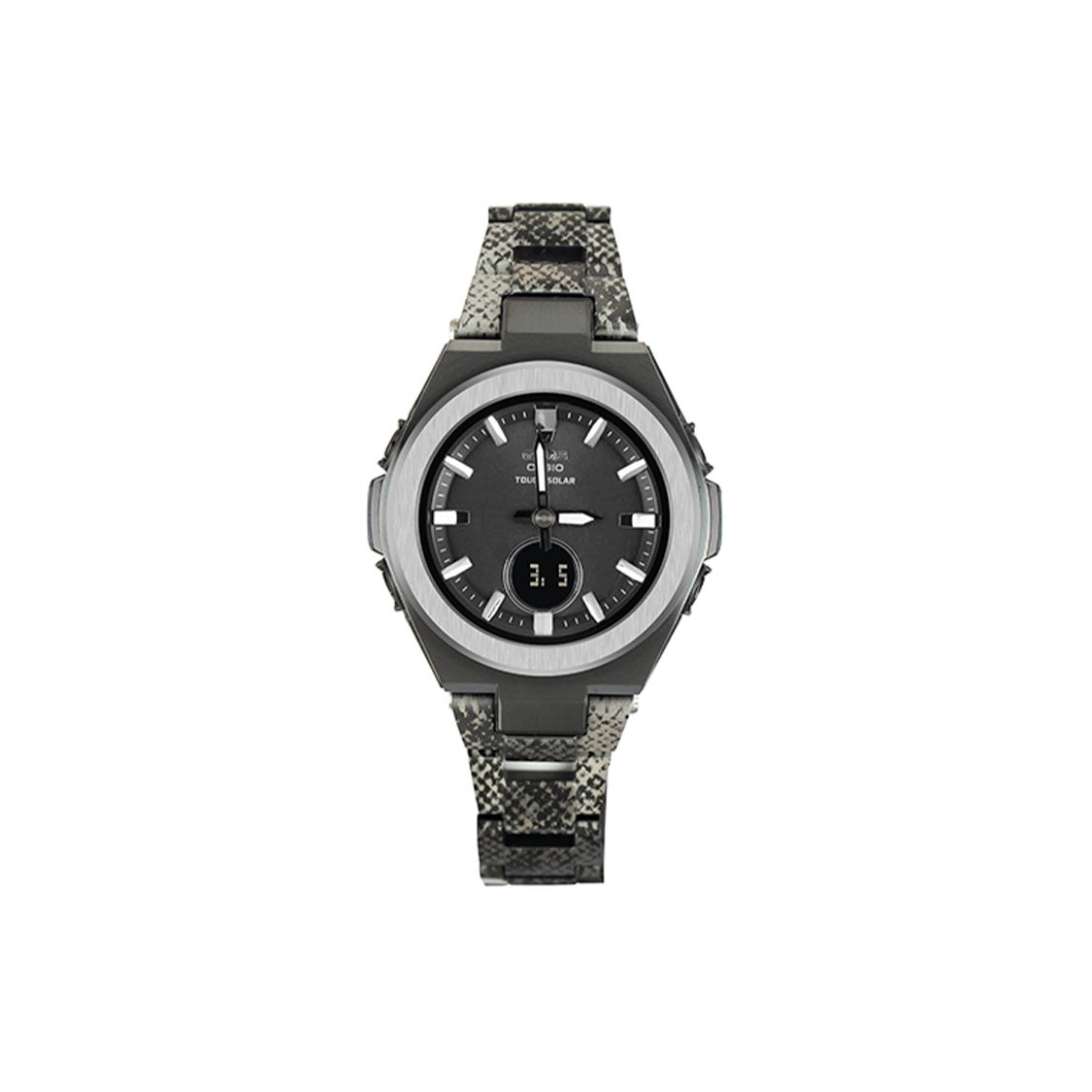 

Casio Baby-G G-MS Limited Edition Snake Pattern Shock Resistant Solar Powered Quartz Watch Women watches Black MSG-S200DPT-1APFS-PERSON Black Gray Watch Dial