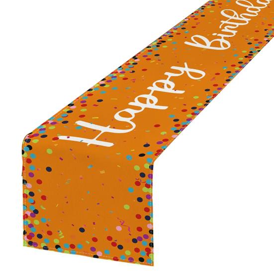 Bieżnik na stół z motywem urodzinowym i balonem z nadrukiem konfetti chroni stół przed ciepłem i