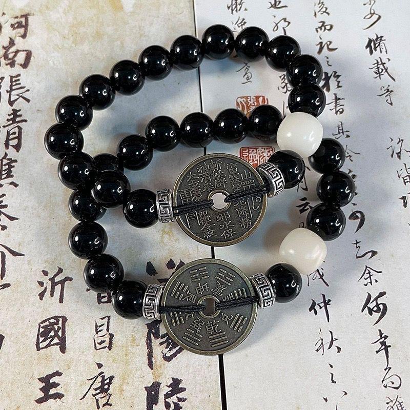 Mountain Ghost Spends Money On New Chinese Style National Wind Channel System Niche Retro Bracelet Simple and Versatile Niche Design Couple Bracelet
