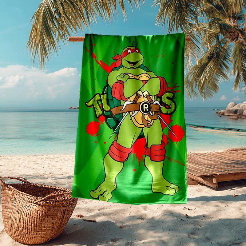 Ultra-Soft Beach Towel with TMNT Theme,Ideal for Pool - Camping, Diving - Perfect Travel Essential, Vibrant Beach Towel.