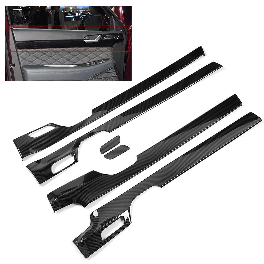 Car Interior Door Armrest Stripe Trim Carbon Fiber Style Fit for Hyundai Palisade 2019 2020