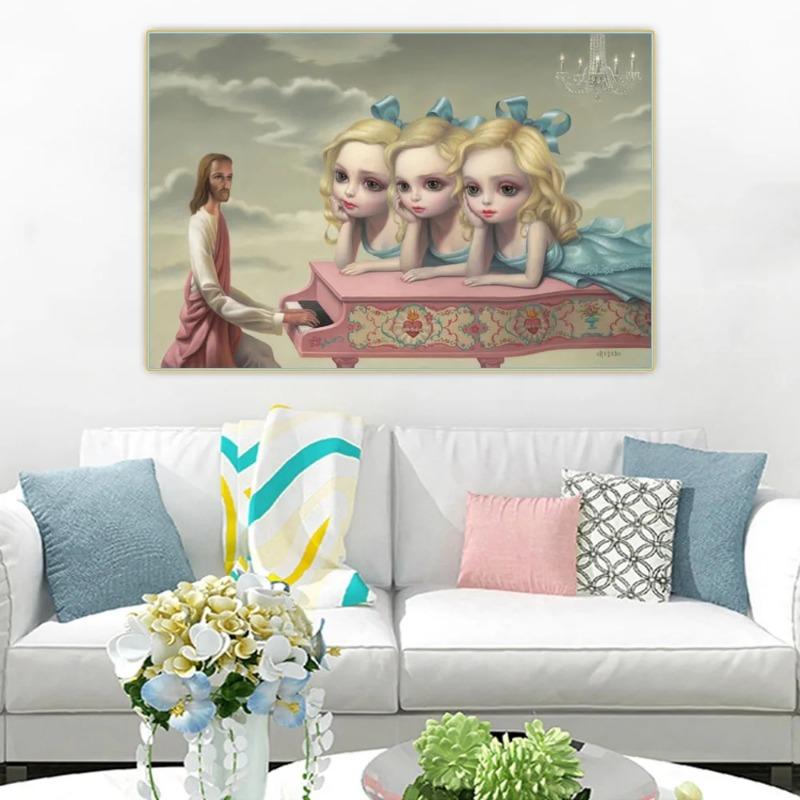 Dark World Creepy Cartoon Art By Mark Ryden Posters Canvas Painting Pop Wall Art Print Pictures for Living Room Wall Home Decor
