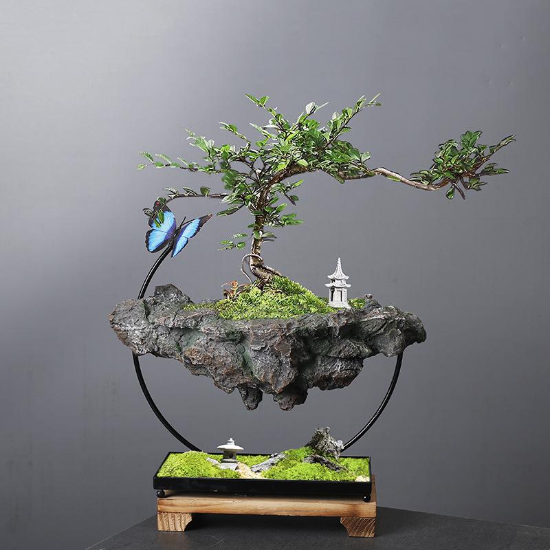 Wrought Iron Hanging Ornament Iron Chain Suspended Flower Pot Living Room Decoration Wenzhu Succulent Moss Landscaping Pot