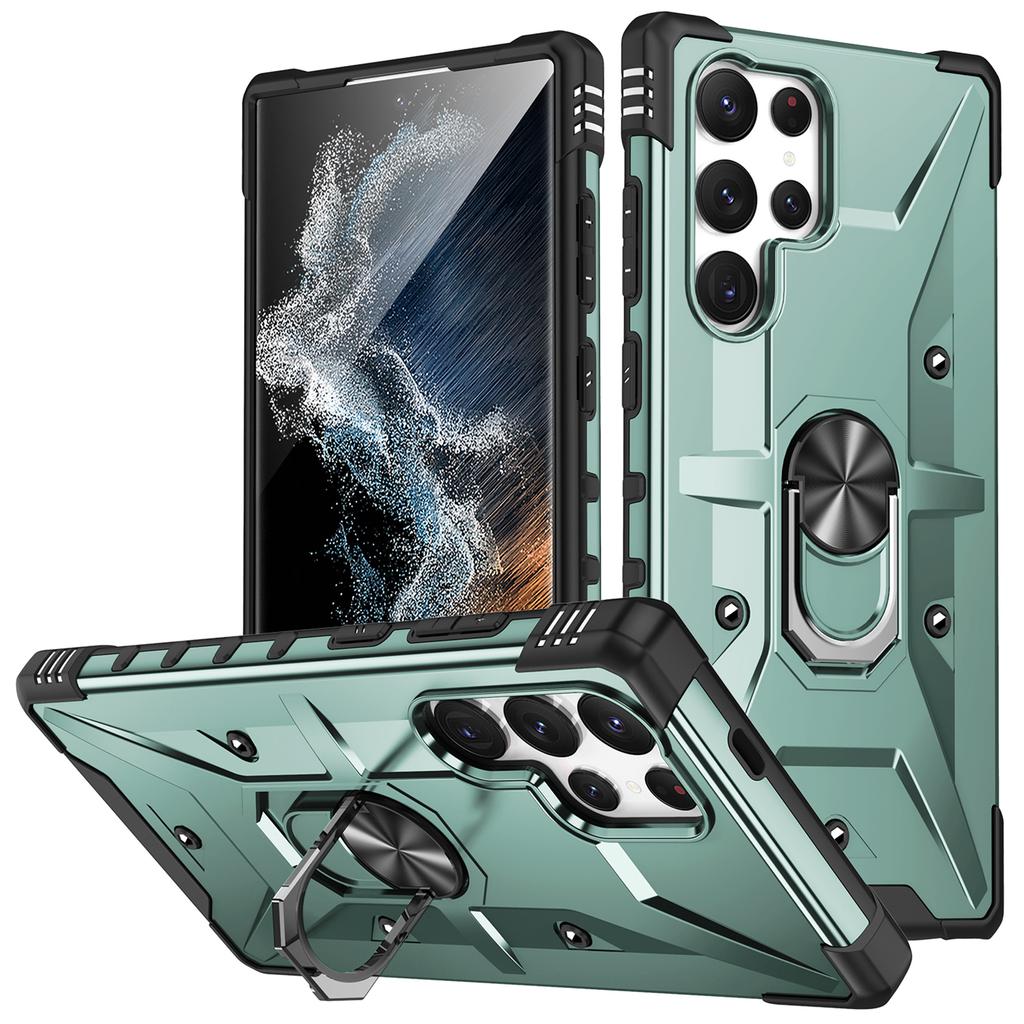 For Samsung Galaxy S25 Ultra Case PC+ TPU Anti-Drop Phone Cover with Ring Kickstand