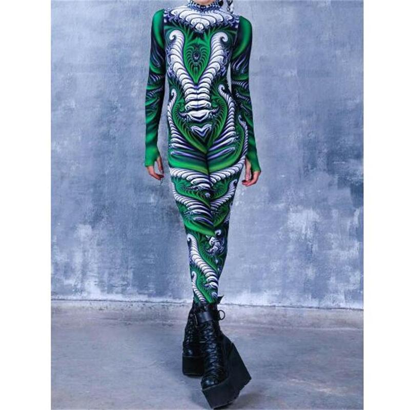 Unisex Sexy Black White Graphic Print Jumpsuit Halloween Line Art Muscle Cosplay Bodysuit Holiday Party Zentai Suit Rave Catsuit