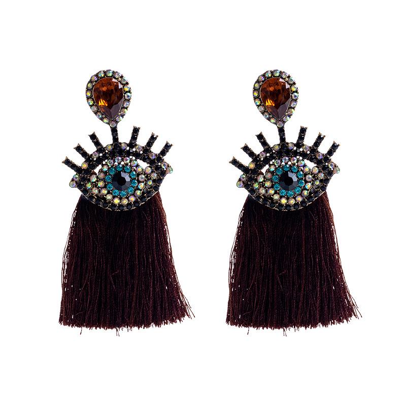 Devil's Eye Drip Oil Alloy Earrings: Trendsetting European & American Street Style