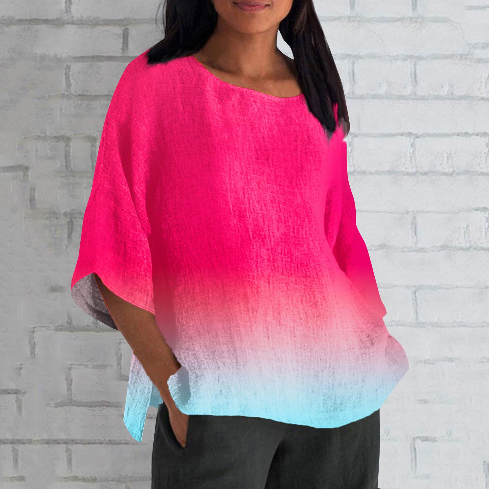 Женская мода с половиной рукавом и круглым вырезом с принтом — фото 6