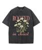 Flower Rooted Printed T-shirt Fashion Washed Oversized T Shirt Summer Short Sleeve Cotton Tees Tops Men Women Casual Clothing
