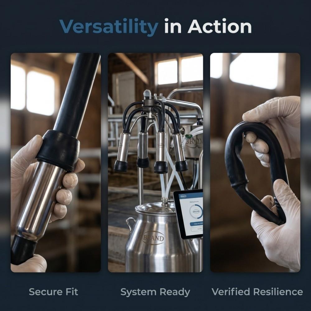 4Pcs Durable Milking Machine Liner Black Milking Liner Replacement Silicone Milk Liner  Farms