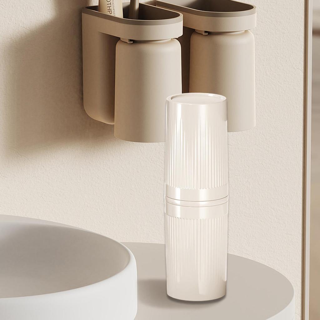 Mouthwash Cup Travel Toothbrush Cup Container with Cover Toothbrush Holder Travel Toothbrush Case for Bathroom Traveling Home