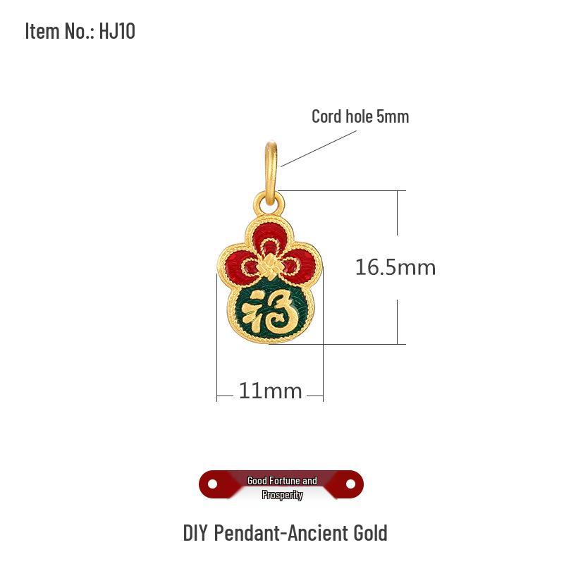 Gold-Plated DIY Charm Bracelets/Necklaces with Ethnic Hand-Woven Rope & Cloisonné Accessories.