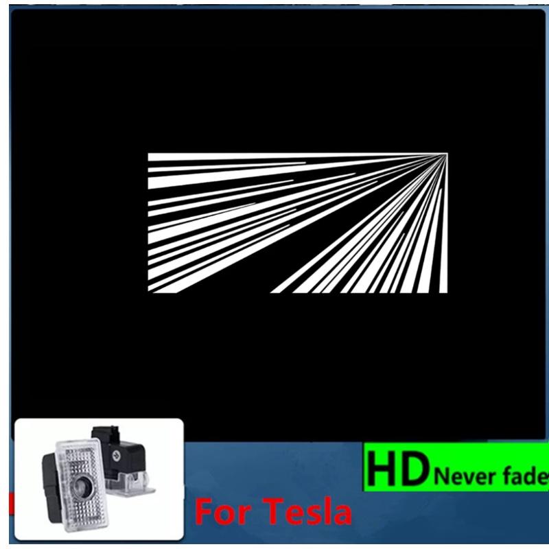 2pcs Car Door Light Projector Welcome Light For Tesla Model Y 3 X S Logo Light