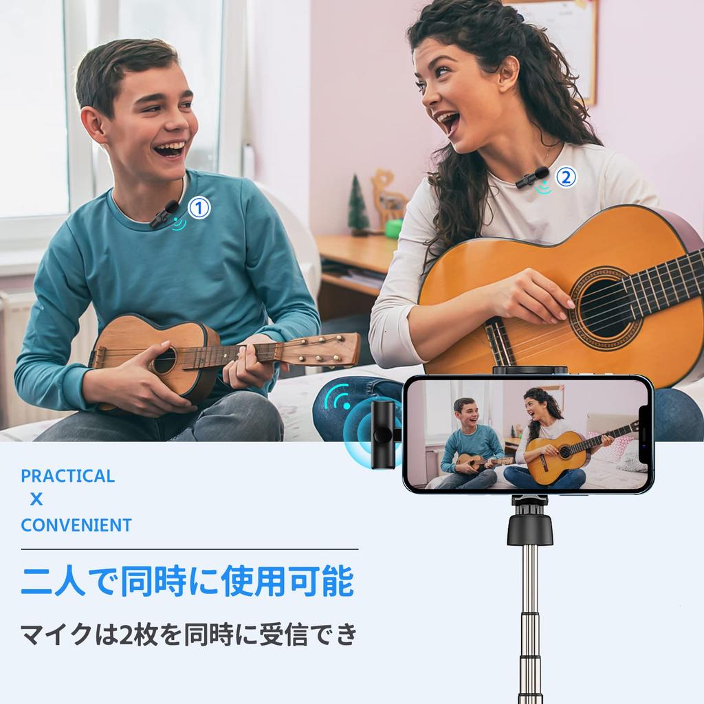 CINTYP Wireless Lavalier Microphone Dual Clip-On 360° Sound Pickup Noise Reduction Auto Sync No App Bluetooth Free 6-8H Live Streaming TikTok YouTube