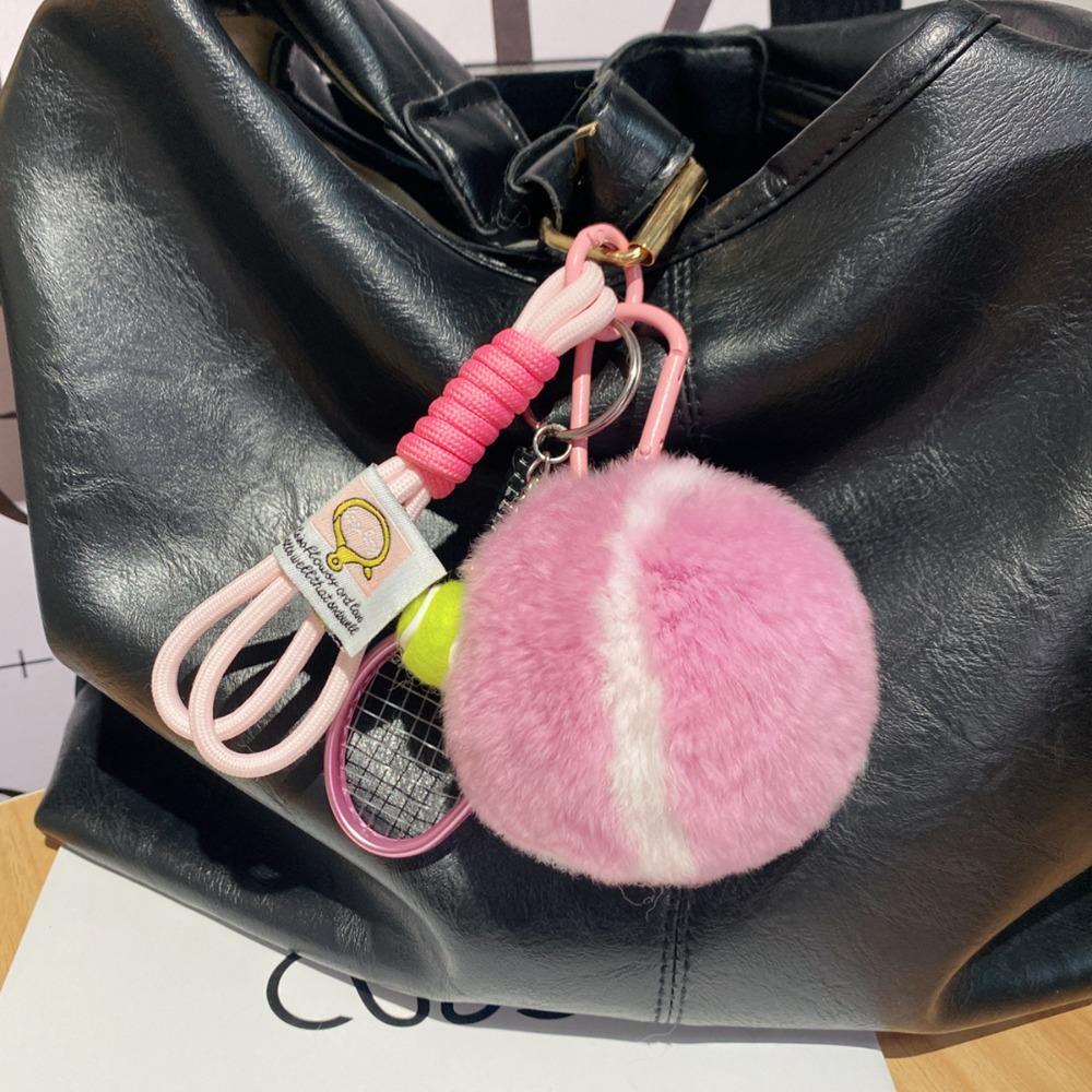 Backpack Hanging Tennis Ball Plush Pendant Plush Plush Tennis Keychain  Creative Gift