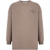 Overlapping Letter Long Sleeve T-Shirt Unisex Tops Brown J400192