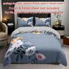 Floral Duvet Cover Set - 3PCS Elegant Flower Pattern, 100% Polyester Breathable Fabric, Machine Washable Christmas Gift