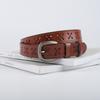 Hollow Embossed Cowhide Women'S Genuine Leather Women'S Belt Pin Buckle Women'S Retro With Casual Pants Jeans