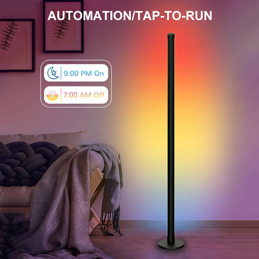 Living Room Color Floor Lamp Dimmable Corner Floor Lamp with Music Sync Modern Color Changing Mood Light Table Lamp Lighting