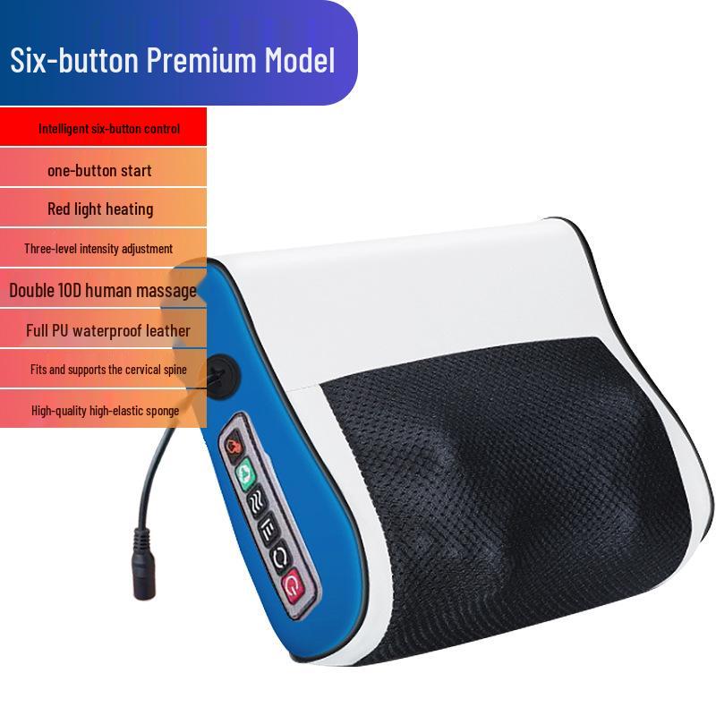Cervical & Neck Massager: Multifunctional Heated Pillow for Shoulder, Waist, and Back - Dual Use for Car and Home