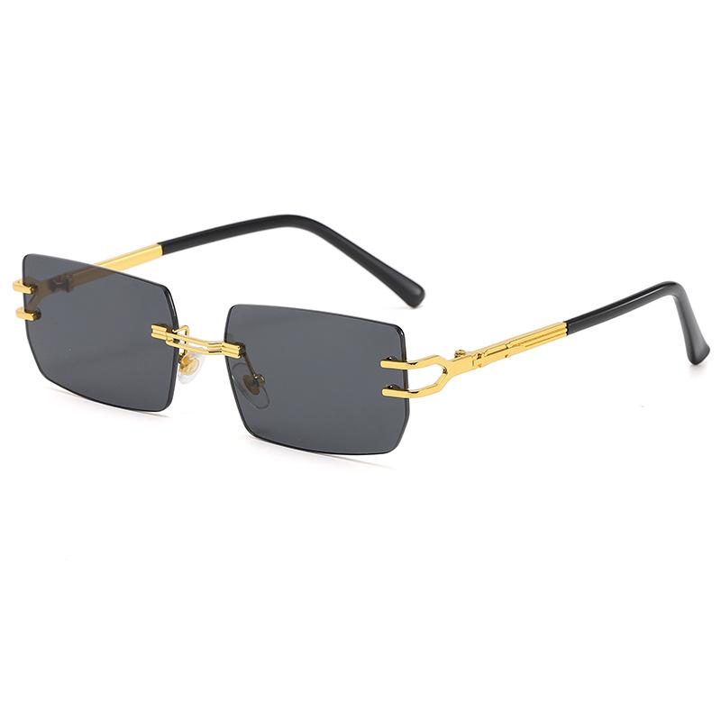 8064 Rimless Sunglasses, Square Gradual Change Glasses, Wind Street Shot Trendy Sunglasses