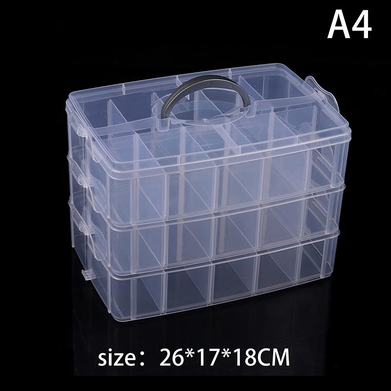 3 Layers Transparent Plastic Jewelry Storage Box Large-Capacity Finishing Box Necklace Ring Stud Earrings Box Ornament Box