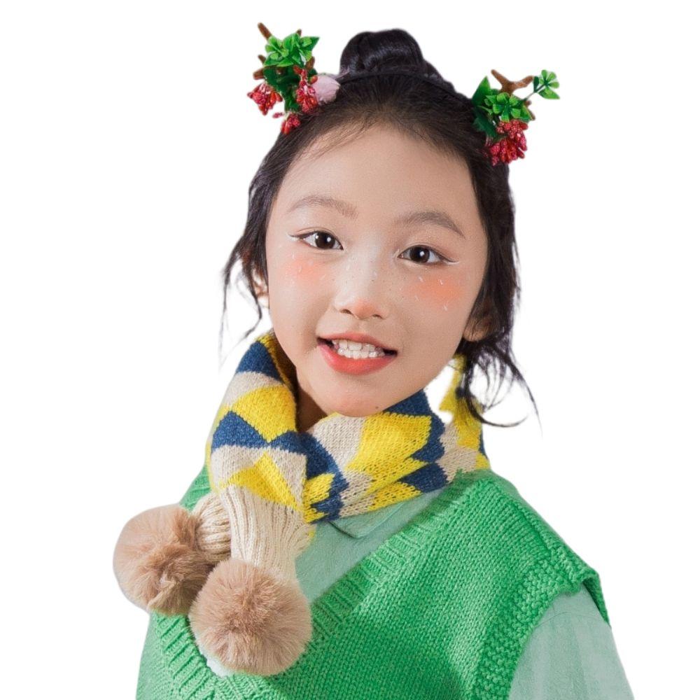 Thickening Boys Girls Knitting Scarf Cartoon Bib Children Kids Winter Scarves  Autumn Winter